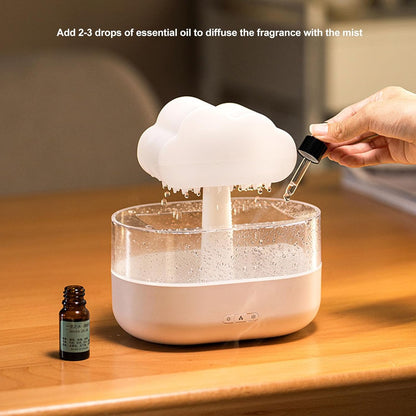 Humidifier for Bedroom And Plants, 200ml Cloud Humidifier with USB LED Lights, Aroma Diffuser, Night Light, Special Design, Multifunctional