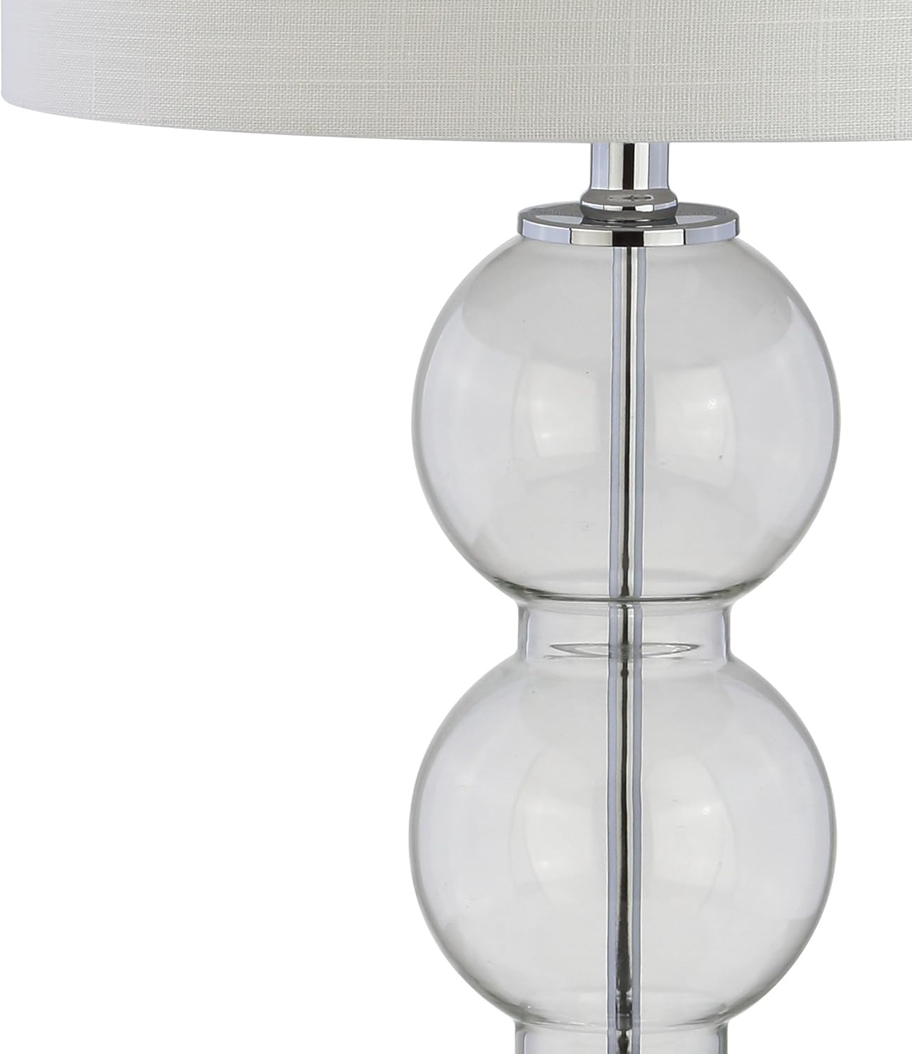 JONATHAN Y JYL1070A-SET2 Set of 2 Table Lamps Bella 27" Glass Triple-Sphere LED Table Lamp Contemporary Bedside Desk Nightstand Lamp for Bedroom Living Room Office College Bookcase, Clear/Brass