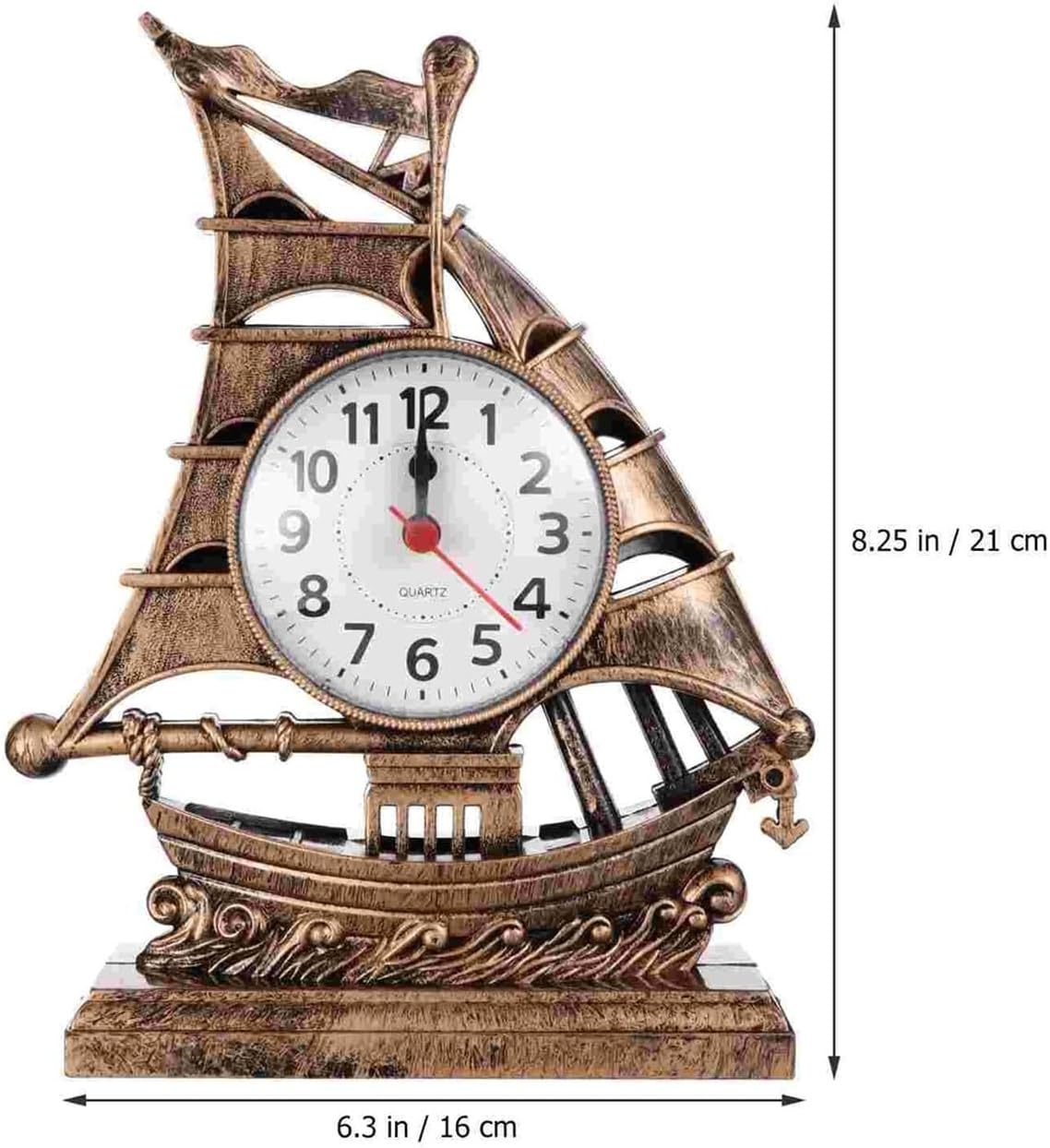 Alarm Clock Beside ﻿ Clock Alarm Sailboat Table Vintage Desk Retro Model Ornament Clocks Nautical Figure Boat Bedside Silent Decoration Desktop Smart Alarm Clock