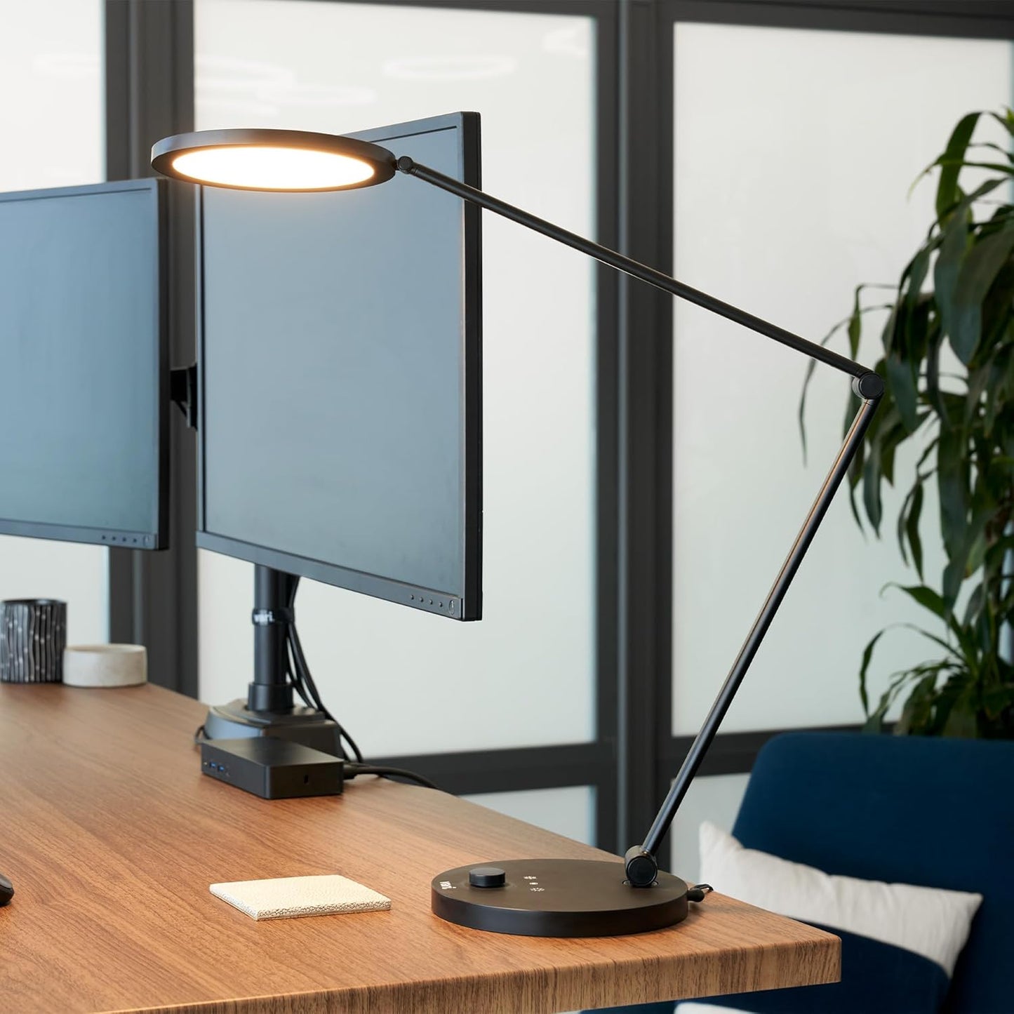 Vari LED Studio Lamp- Varidesk Modern Desk Lamp for Home Office- Flexible Positioning, Stable Base- Three Color Settings- Bright Task Lamp- Ideal for Study Area and Workspaces