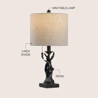 JONATHAN Y JYL1031B Gaston 20.5" Resin Mini LED Table Lamp for Living Room, Family Room, Dining Room, Bedroom, Hallway, Office, Antique Black
