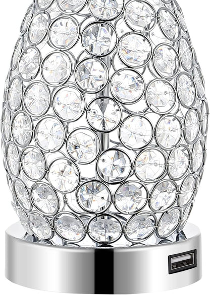 JONATHAN Y JYL1110A-SET2 Lily 22.25" Midcentury Modern Iron LED Table Lamp with USB Charging Port Contemporary Bedside Desk Nightstand Lamp for Bedroom Living Room, Clear (Set of 2)