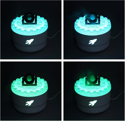 Essential Oil Diffuser Humidifier 200ml Quiet Volcano Cool Mist Humidifier Aromatherapy Diffuser with 7 Colors Light for Bedroom Office (Black)