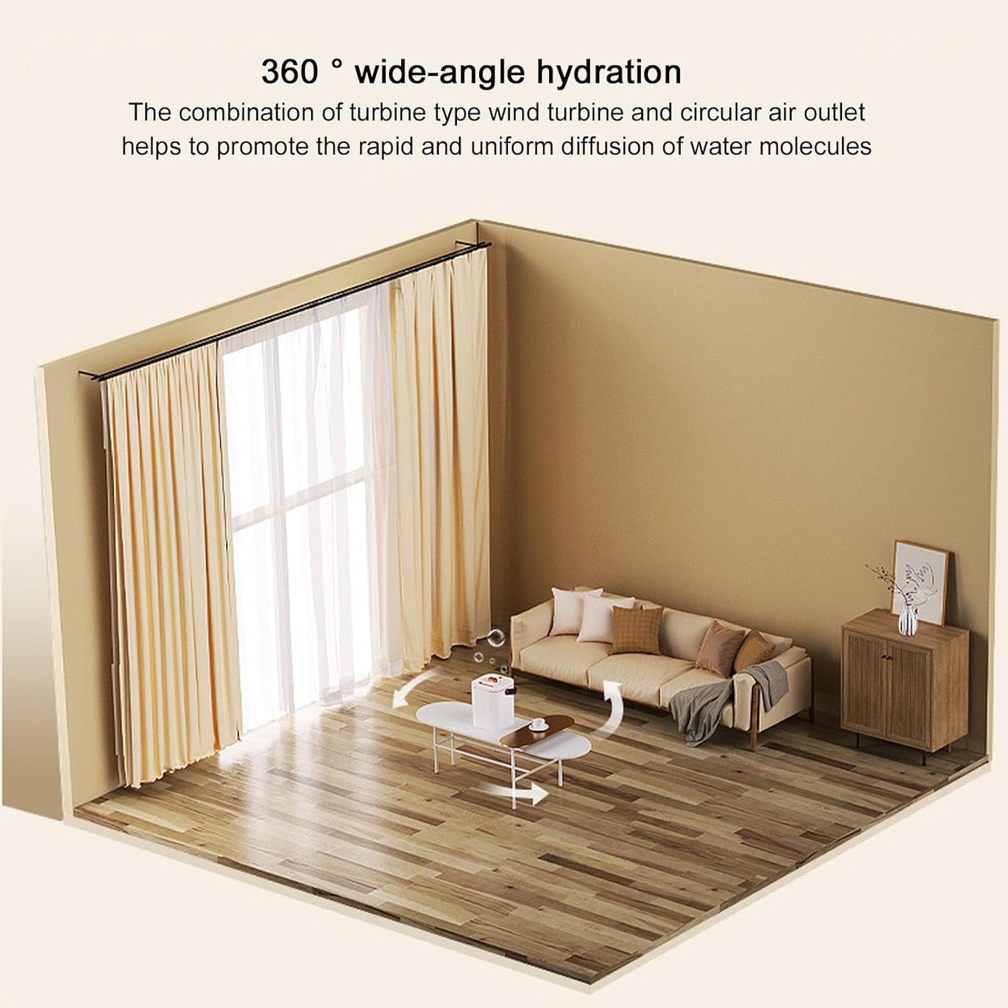 Humidifiers for Bedroom and Home, Mist Humidifiers with Handle for Large Room, 32db Quiet Top Fill Air Humidifier Lasts Up to 10 Hours, Auto Shut-Off, Easy to Fill and Clean (Blue)