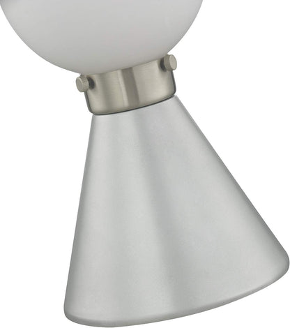 Lena Table Lamp – Small Modern Silver Finish Lamp with Commercial Grade Quality, Ideal Reading Light for Living Room & Bedroom