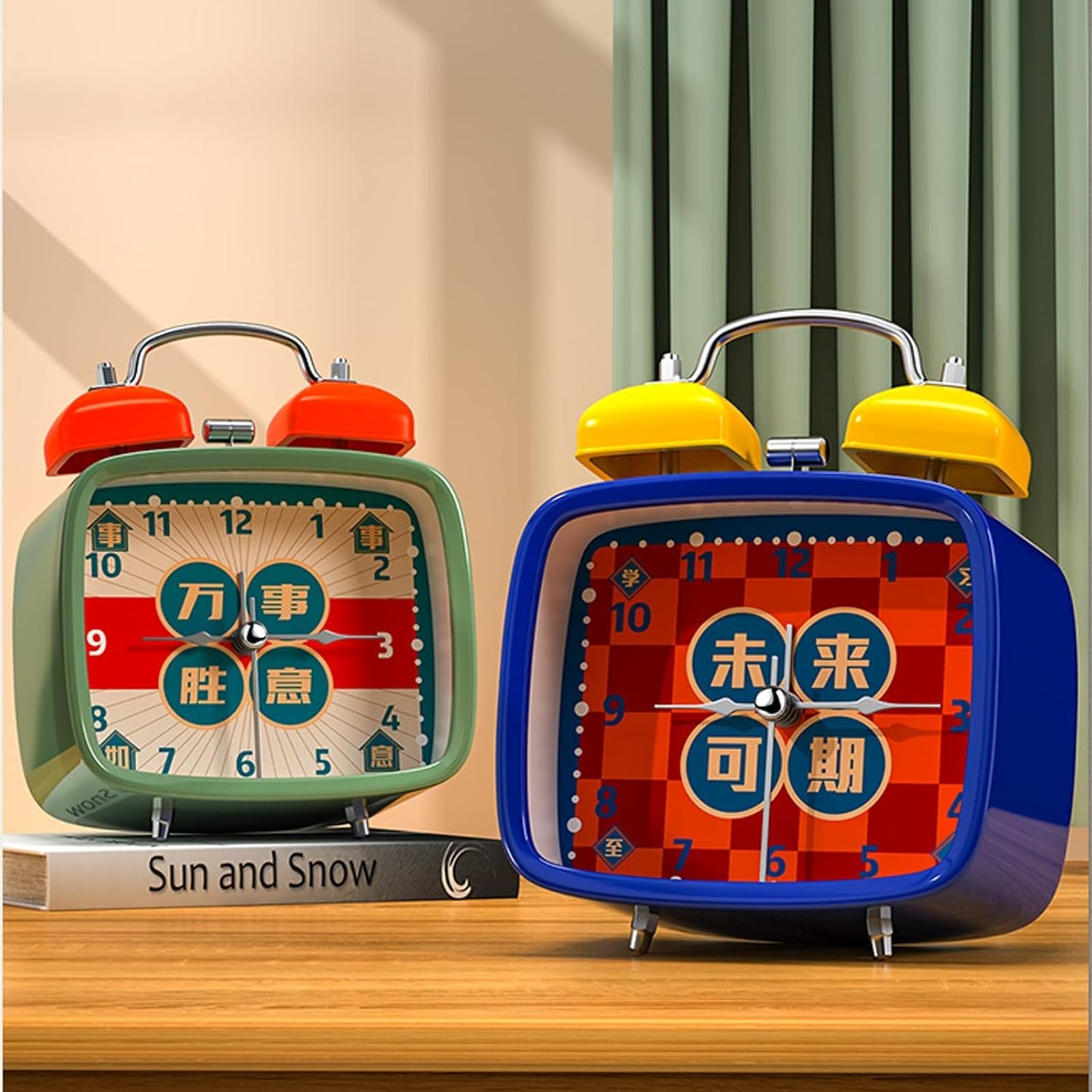 Alarm Clock,Clocks Bedside,3" Retro Alarm Clock, Battery Operated, Light Function, Small Silent Alarm Clock for Bedroom, Nightstand, Office Table Smart Alarm Clock(OneColor)