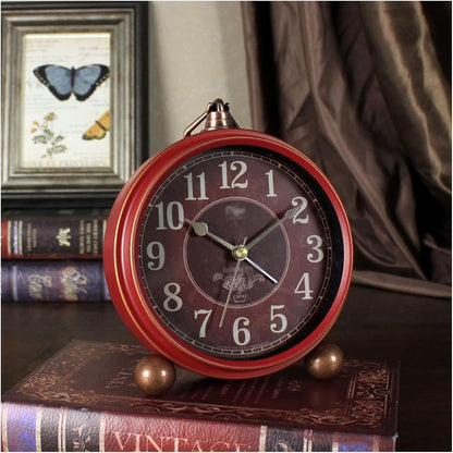alarm clocks bedside for bedrooms,Alarm Clock,Clocks Bedside,Vintage Retro Analog Alarm Clock, Super Silent Non Ticking Small Clock, Battery Operated, Simply Design,Desk smart alarm clock(Color:D) (Co