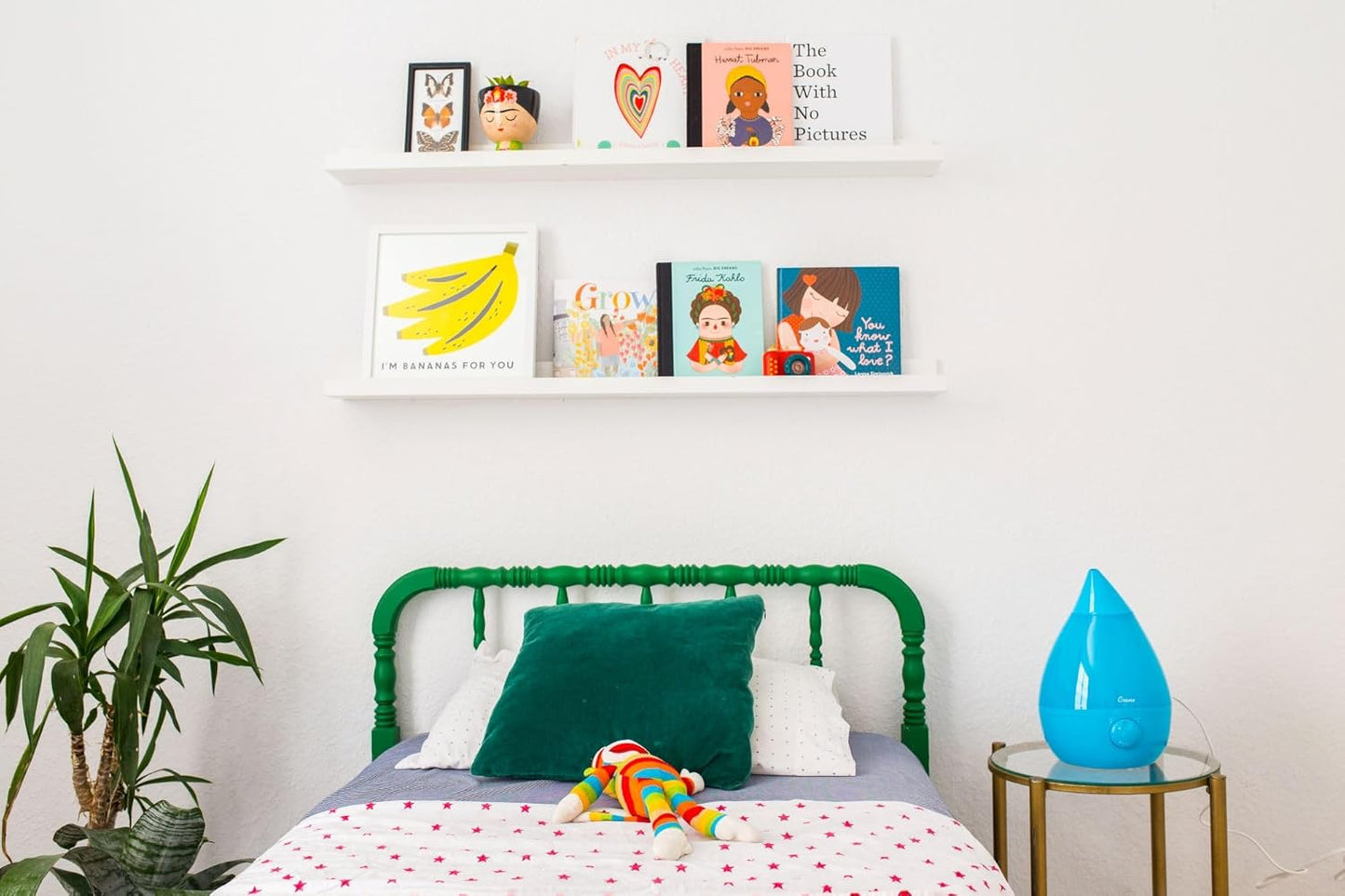 Crane Ultrasonic Cool Mist Humidifier for Bedroom, Baby Nursery, Kids Room, Plants, or Office, Large 1 Gallon Tank, Filter Optional, Orange