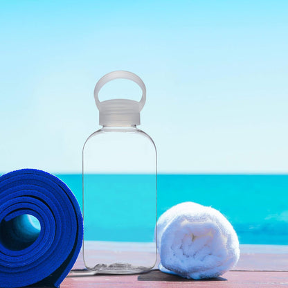 DISCOUNT PROMOS 10 Beau Water Bottles with Handle Set, 20 oz. - Flexi-Grip, Plastic, Drinkware - Clear