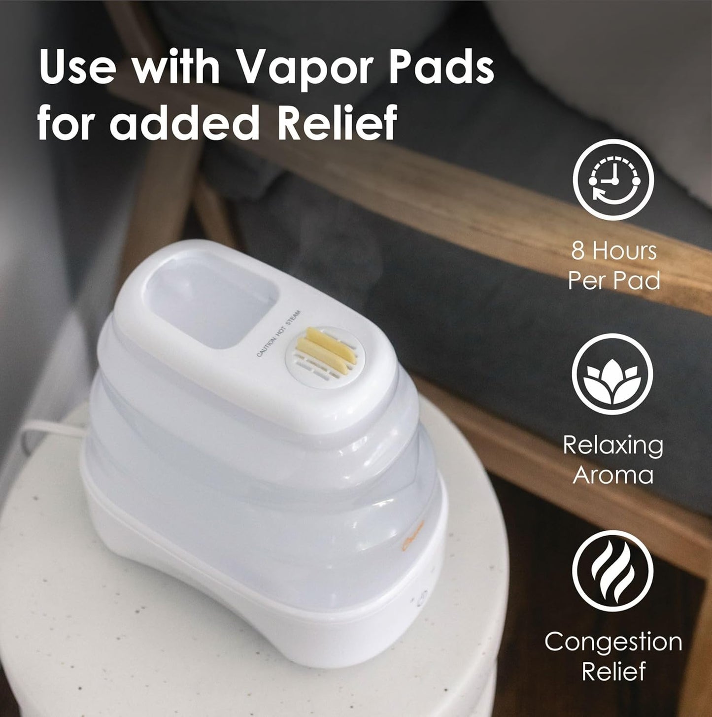 1 Gal. Warm Mist Collapsible Humidifier, White, Top Fill, for Medium Rooms Up to 500 sq. ft.