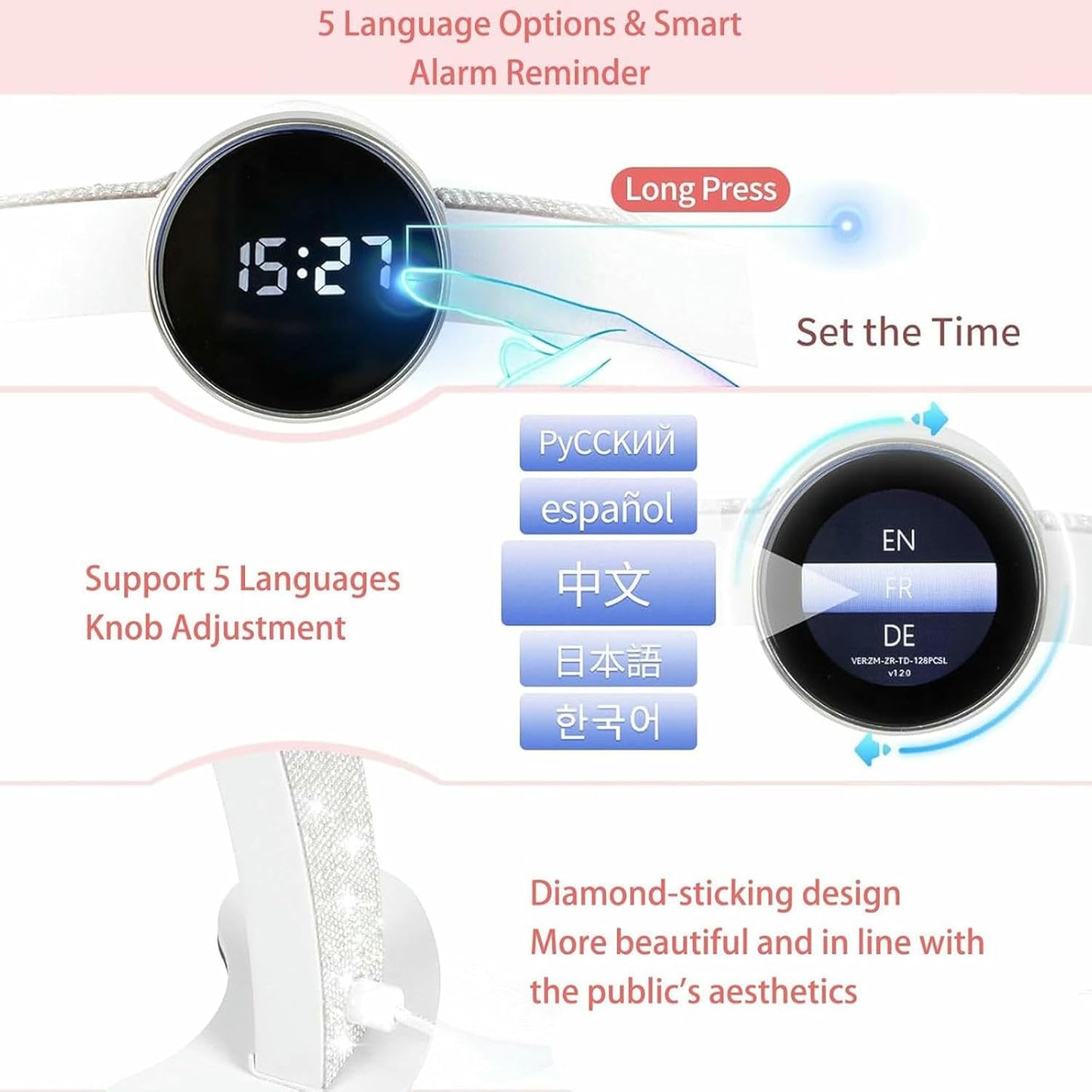 48W Foldable Nail Arch Light, Half Moon Light for Nail Desk - 3 Modes 3000-6000K Stepless Table Lamp with Smart Display LED Half Moon Lamp - for Lash Extension/Tattoo..