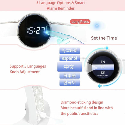 48W Foldable Nail Arch Light, Half Moon Light for Nail Desk - 3 Modes 3000-6000K Stepless Table Lamp with Smart Display LED Half Moon Lamp - for Lash Extension/Tattoo..