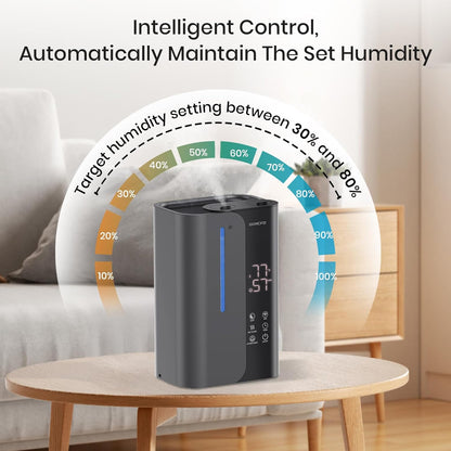 Cool Mist Humidifiers for Bedroom and Plants & Baby, Top Fill 5L Large Room Smart Humidifier for Home Nursery, 28 dB Quiet 50H Runtime Bedroom humidifier with Essential Oils