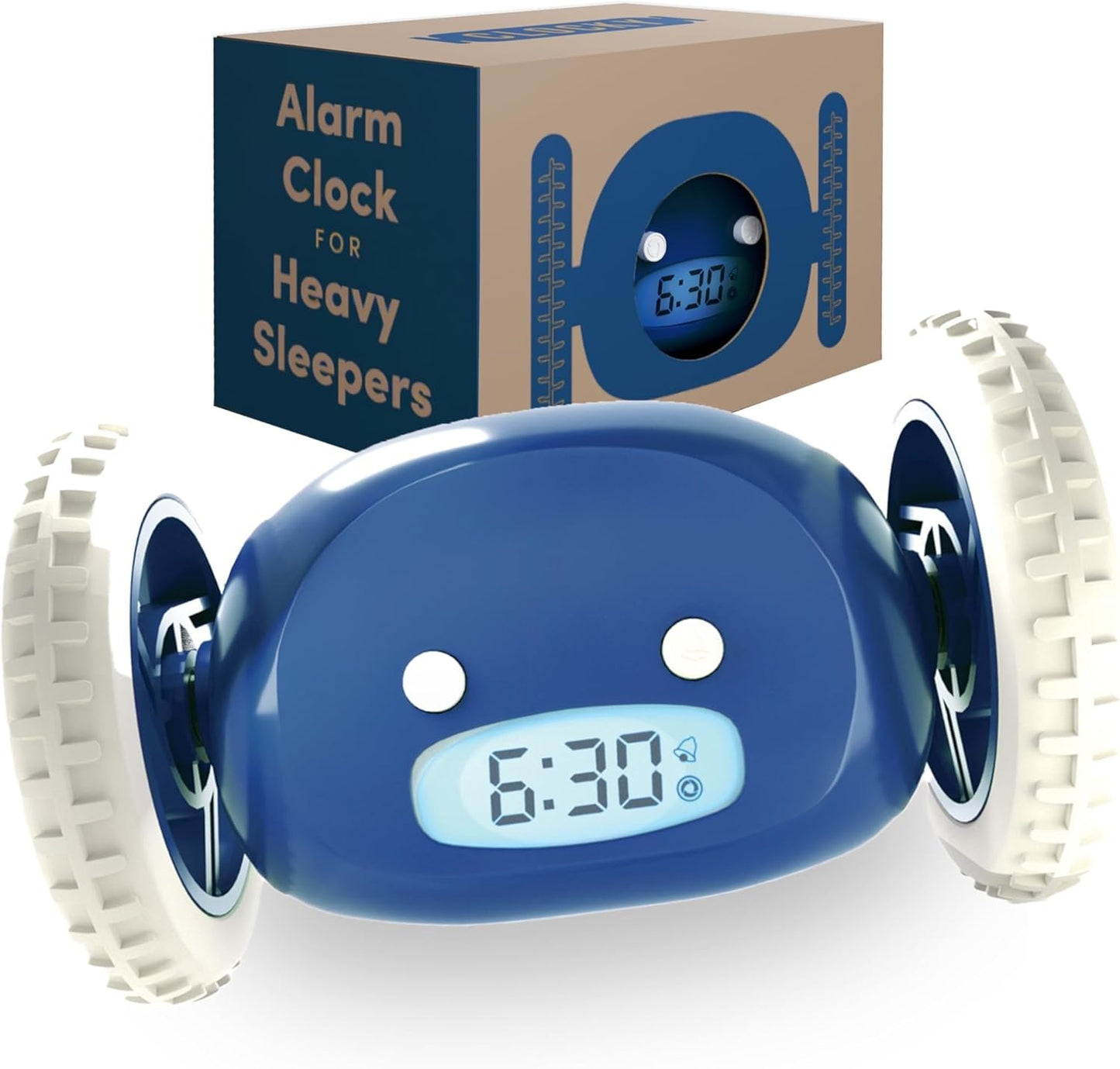 WINDALY Super Loud Rolling Vibration Alarm Clock, Smart Snooze, Easy Setup for Heavy Sleepers, Great Gift for Adults/Teens(Blue)
