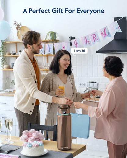 BOOST Smart Water Bottle with Reminder & Tracker, Double Wall Vacuum Insulated Bottles Stainless Steel, 32oz BPA-Free Wide Mouth for Gym, Office, School - Ideal Gift, Black