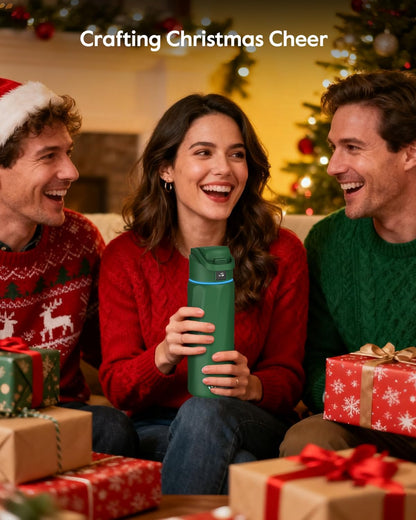 BOOST Smart Water Bottle with Reminder & Tracker, 24oz Vacuum Insulated Bottles Stainless Steel, BPA-Free, Wide Mouth, Ideal Gift for Men, Women, Christmas, Halloween, New Year, Gym, Office, School