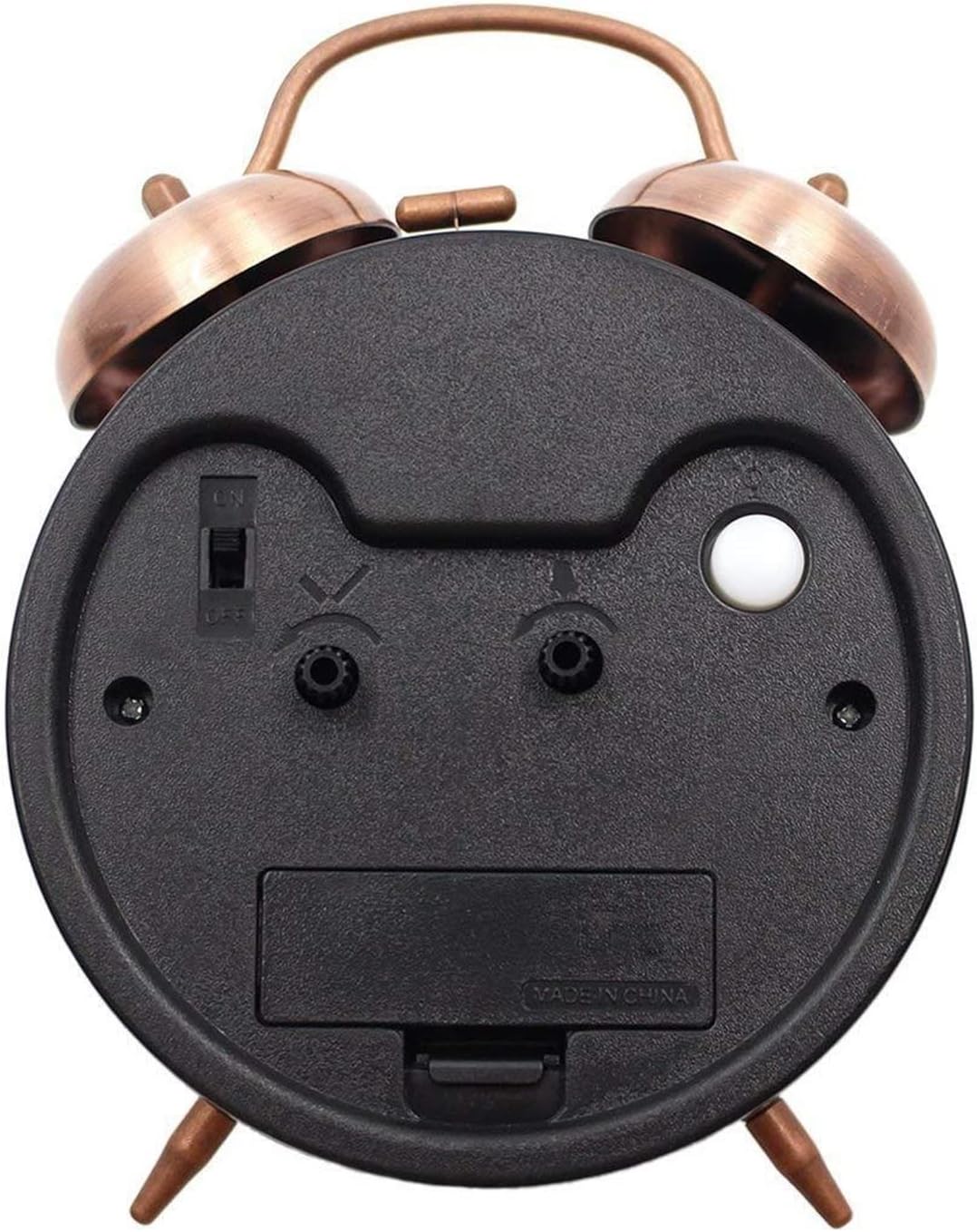 VSULZVNU Alarm Clock Metal Twin Bell Alarm Clock, 4-Inch Vintage Small Analog Silent Table Desk Alarm Clock Battery Operated with Night Light Loud for Heavy Sleepers Bedroom Smart Alarm Clock