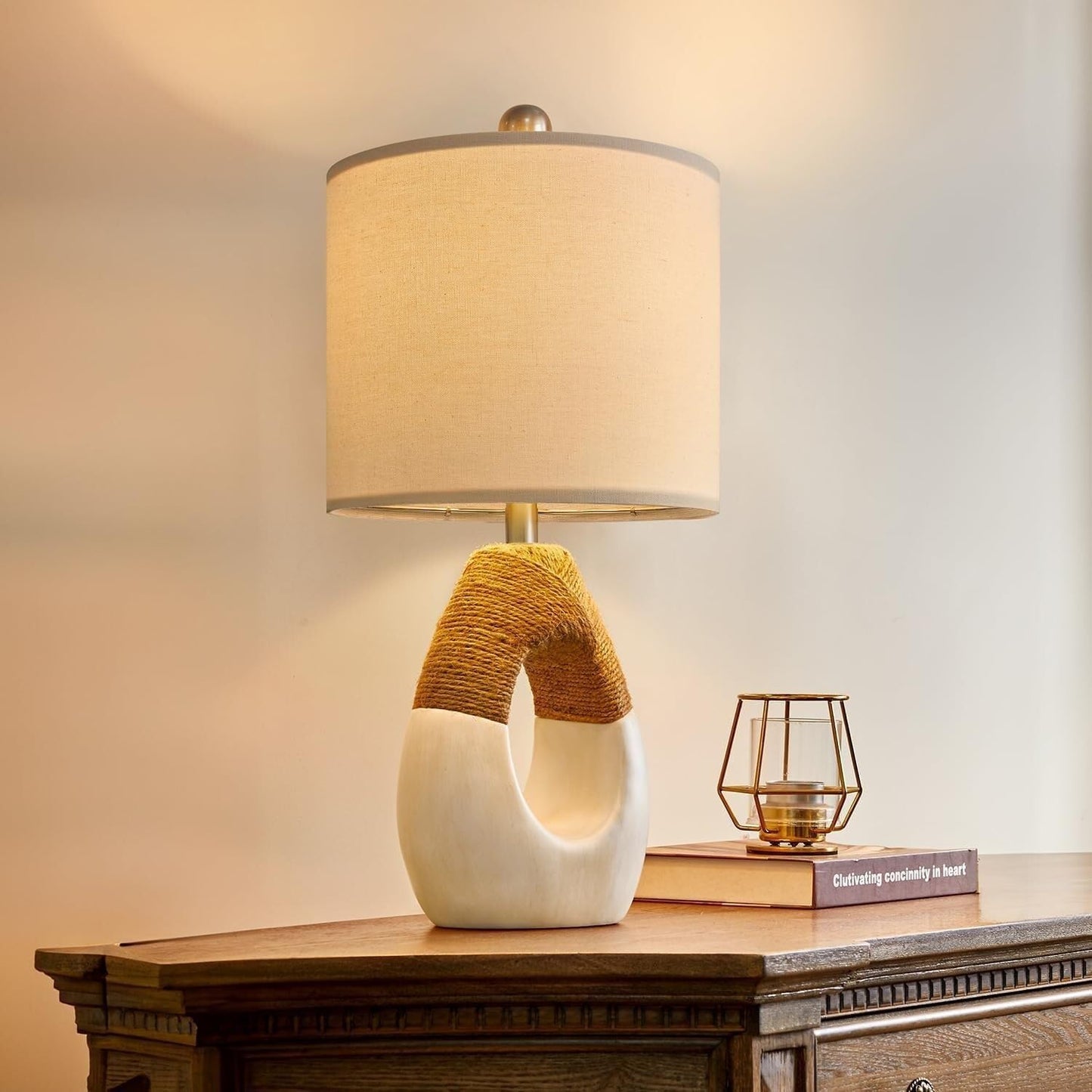 19" Modern Bohemian Table Lamp with Resin Base for Small Spaces, Coastal Farmhouse, Side Tables, Nautical Suitable for bedrooms, Living Rooms, Offices, Book(Blue)