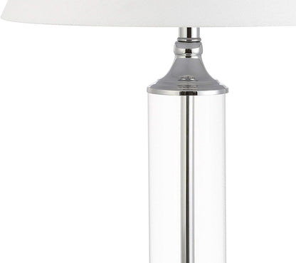 JONATHAN Y JYL4014B-SET2 Set of 2 Table Lamps Astor 29" Glass LED Table Lamp Contemporary Bedside Desk Nightstand Lamp for Bedroom Living Room Office College Bookcase, Smoked Gray