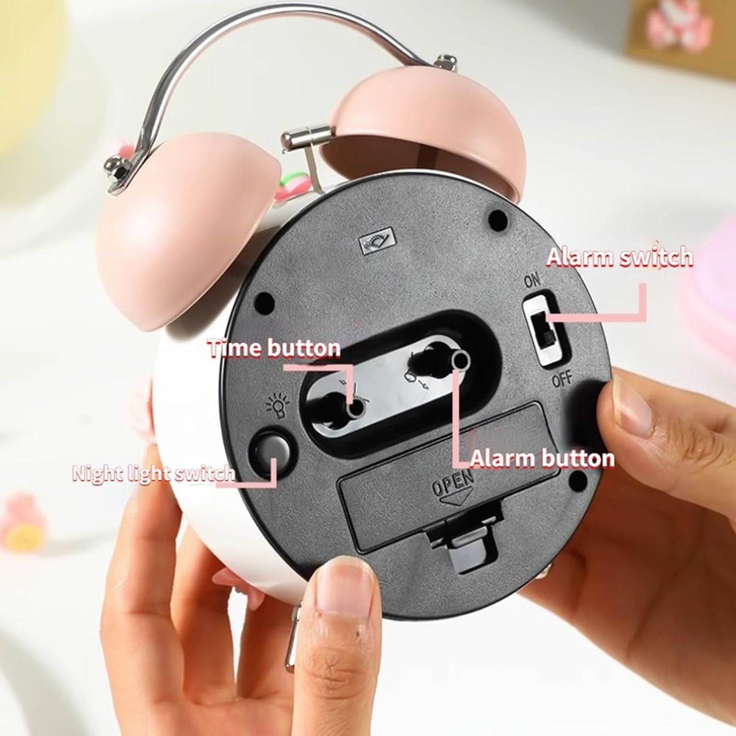 Alarm Clock Beside ﻿ Alarm Clock for Students Special Wake-up Device Cute and Beautiful Small Alarm Clock Intelligent Wake-up Device Smart Alarm Clock(Brown)