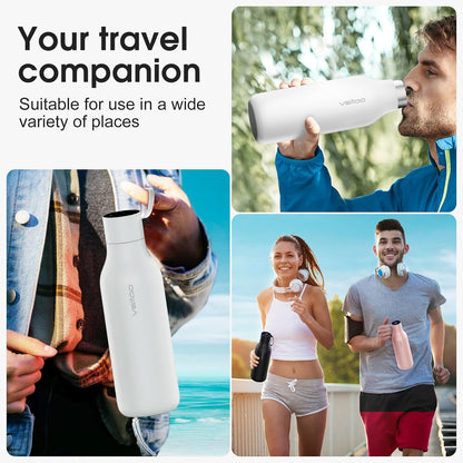 VSITOO Self-Cleaning Smart Water Bottle (pink, 15 Ounce)