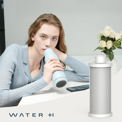 Vita Smart Water Bottle Magnetite Blue with Filter & Straw + PureSip Filter Water 1 Pack Bundle