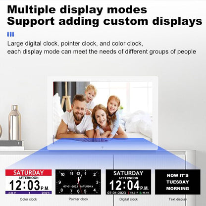 PUSOKEI 10 Inch Digital Smart Clock, Large Digital Clock with Colorful Display, 12 Alarms and Reminders, Analog Clocks for Living Room Bedside Table Wall Decor