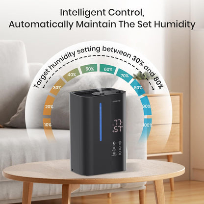 Cool Mist Humidifiers for Bedroom and Plants & Baby, Top Fill 5L Large Room Smart Humidifier for Home Nursery, 28 dB Quiet 50H Runtime Bedroom humidifier with Essential Oils