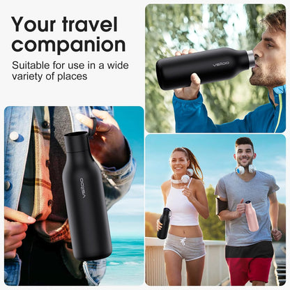 VSITOO Self-Cleaning Smart Water Bottle (pink, 15 Ounce)