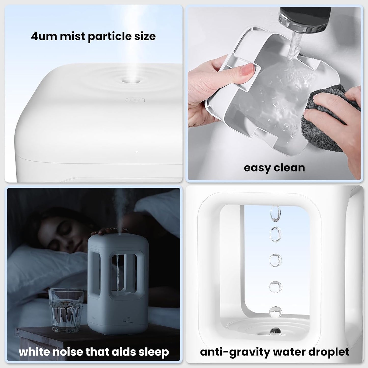 Green Mini Humidifiers for Bedroom & Plants - Small Desktop Humidifier, Portable Cool Mist for Nightstand, Desk, Indoor Plants - Quiet Personal Humidifier (0.6L, Auto Shut-Off)