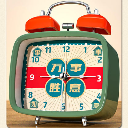 Alarm Clock,Clocks Bedside,3" Retro Alarm Clock, Battery Operated, Light Function, Small Silent Alarm Clock for Bedroom, Nightstand, Office Table Smart Alarm Clock(OneColor)