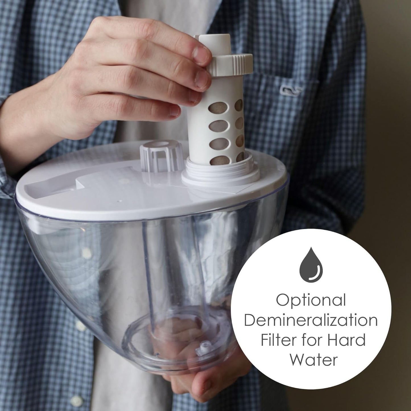 Crane Ultrasonic Cool Mist Humidifier for Bedroom, Baby Nursery, Kids Room, Plants, or Office, Large 1 Gallon Tank, Filter Optional, Orange