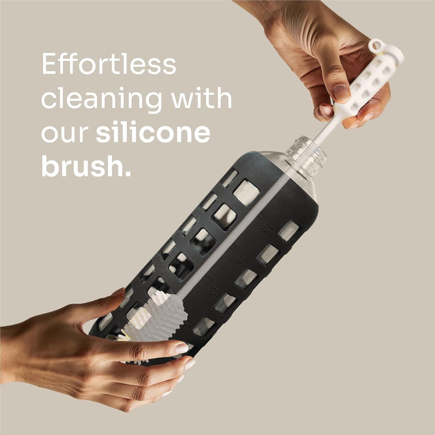 purifyou 40oz / 32oz / 22oz / 12oz Borosilicate Glass Water Bottle with Time & Volume Markers, Silicone Sleeve, Stainless Steel Lid | Reusable Glass Bottle for Water & Juice (40oz Jet Black)