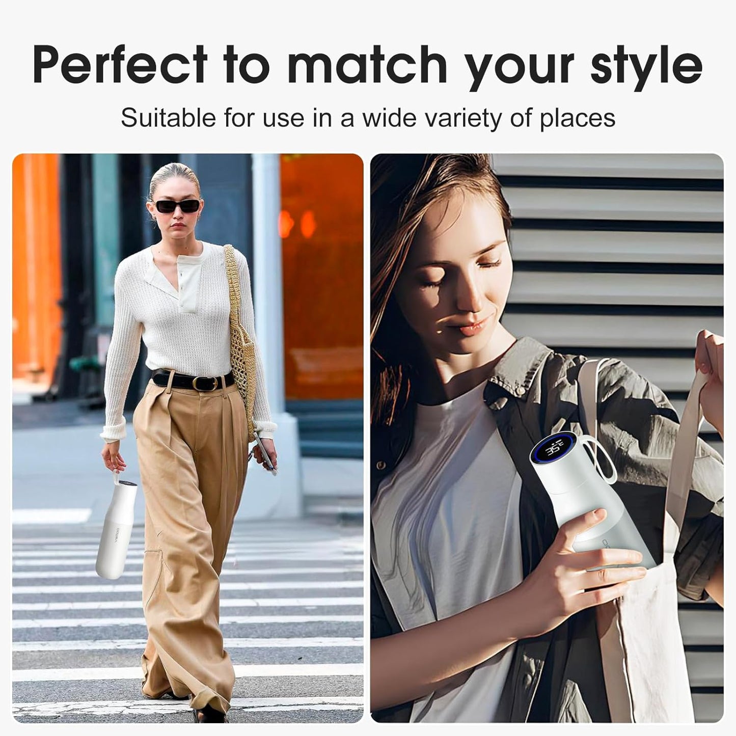 VSITOO Self-Cleaning Smart Water Bottle (pink, 15 Ounce)