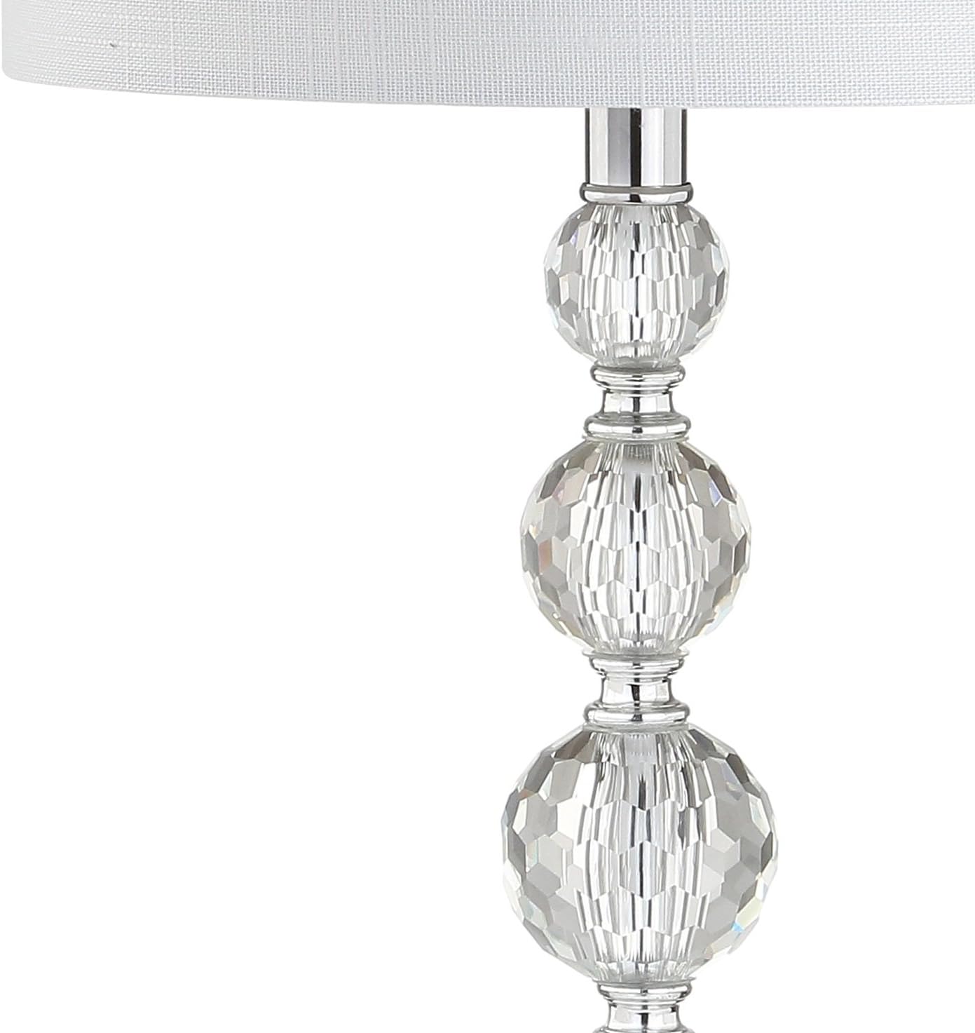 JONATHAN Y JYL5002A-SET2 Nala 28.5" Crystal LED Table Lamp Transitional Glam Bedside Desk Nightstand Lamp for Bedroom Living Room Office College Bookcase LED Bulbs Included, Clear/Chrome (Set of 2)