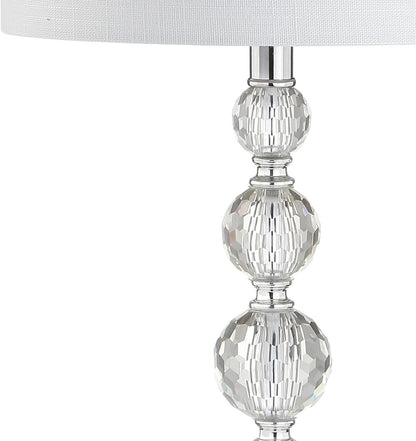 JONATHAN Y JYL5002A-SET2 Nala 28.5" Crystal LED Table Lamp Transitional Glam Bedside Desk Nightstand Lamp for Bedroom Living Room Office College Bookcase LED Bulbs Included, Clear/Chrome (Set of 2)