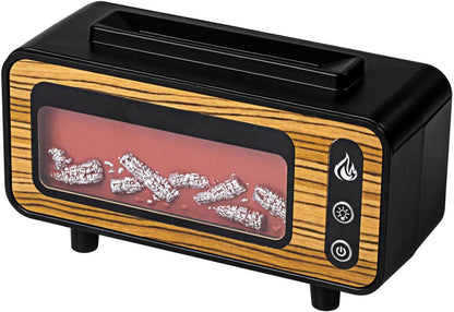 Flame Aroma Diffuser,Fireplace Humidifier,Colorful Flame Night Light,Nano Spray Silent Humidification Water Shortage Protection Cool Mist Humidifiers for Baby Bedroom Office,Black