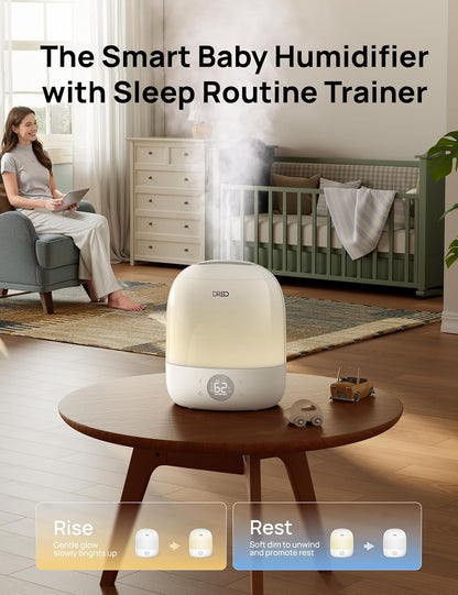 DREO Humidifiers for Bedroom Baby HM409S, Ultra Quiet 28dB & 3L Top Fill Cool Mist Humidifier for Nursery, Smart Air humidifier for Plants Indoor, 1500+ RGB Night Light & Sleep Routine Trainer
