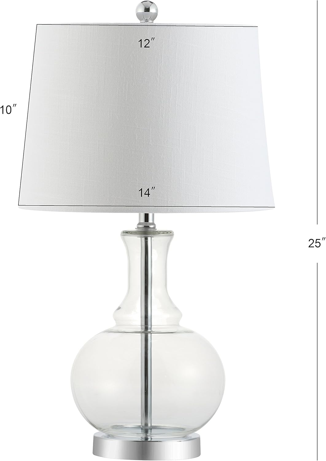 JONATHAN Y JYL1068C-SET2 Set of 2 Table Lamps Lavelle 25" Glass LED Table Lamp Contemporary Transitional Bedside Desk Nightstand Lamp for Bedroom Living Room Office College Bookcase, Cobalt Blue