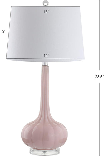 JONATHAN Y JYL1079B-SET2 Set of 2 Table Lamps Bette 28.5" Glass Teardrop LED Table Lamp Contemporary Bedside Desk Nightstand Lamp for Bedroom Living Room Office College Bookcase, Aqua