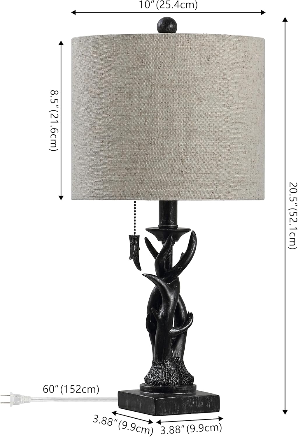 JONATHAN Y JYL1031B Gaston 20.5" Resin Mini LED Table Lamp for Living Room, Family Room, Dining Room, Bedroom, Hallway, Office, Antique Black