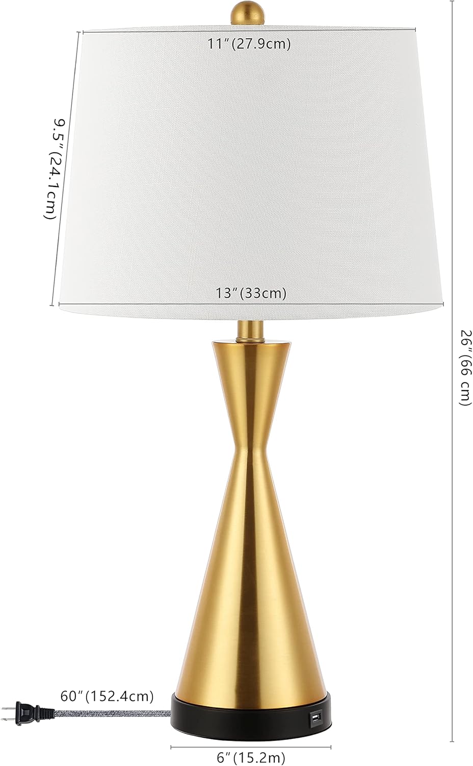 JONATHAN Y JYL4046C-SET2 Colton 26" Farmhouse Iron LED Table Lamp with USB Charging Port Classic Bedside Desk Nightstand Lamp for Bedroom Living Room Office, Oil Rubbed Bronze (Set of 2)