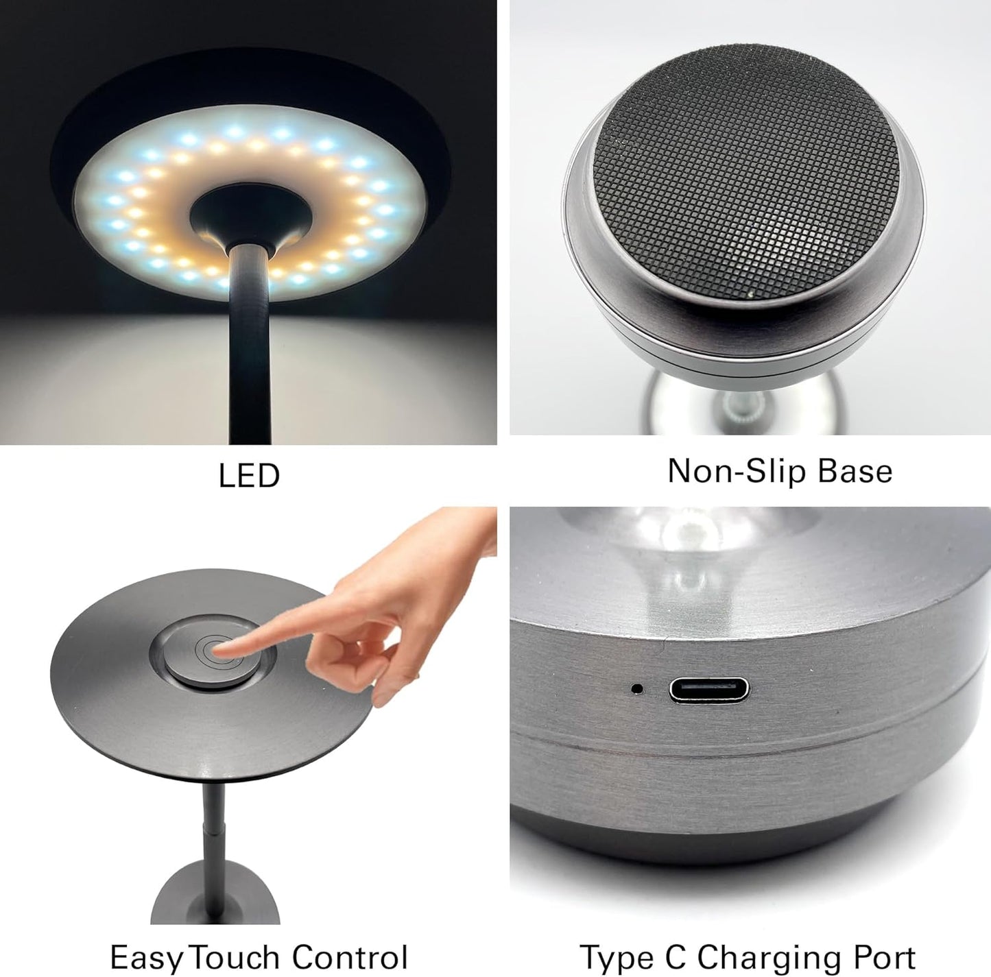 Cordless Table Lamps Rechargeable, Portable Battery Operated Lamp, Stepless Dimming LED Table Light with Memory Function, for Outdoor/Dinner/Patio/Restaurant, (Gold 4 Pack)