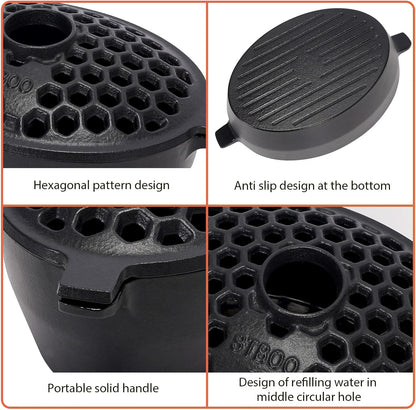 Wood Stove Steamer, Cast Iron Fireplace Humidifier, Indoor Humidifier for Home Heating, Black Bowl Fireplace Stove Covers Accessories Decorative, Matte Black Finish, Rust Resistant, 2.7 Quart Capacity