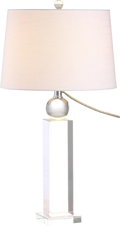 JONATHAN Y JYL5004A Charlotte 28.5" Crystal LED Table Lamp Glam Contemporary Bedside Desk Nightstand Lamp for Bedroom Living Room Office College Bookcase LED Bulb Included, Clear