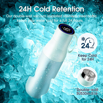 VSITOO Self-Cleaning Smart Water Bottle (pink, 15 Ounce)