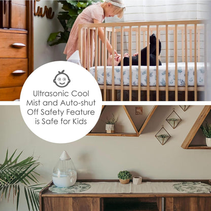 Crane Ultrasonic Cool Mist Humidifier for Bedroom, Baby Nursery, Kids Room, Plants, or Office, Large 1 Gallon Tank, Filter Optional, Orange