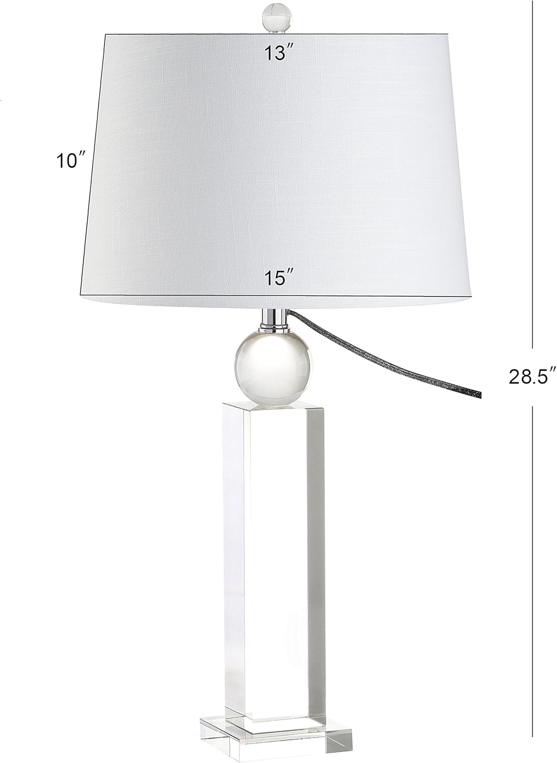 JONATHAN Y JYL5004A Charlotte 28.5" Crystal LED Table Lamp Glam Contemporary Bedside Desk Nightstand Lamp for Bedroom Living Room Office College Bookcase LED Bulb Included, Clear