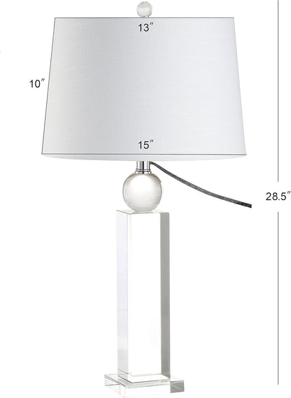JONATHAN Y JYL5004A Charlotte 28.5" Crystal LED Table Lamp Glam Contemporary Bedside Desk Nightstand Lamp for Bedroom Living Room Office College Bookcase LED Bulb Included, Clear