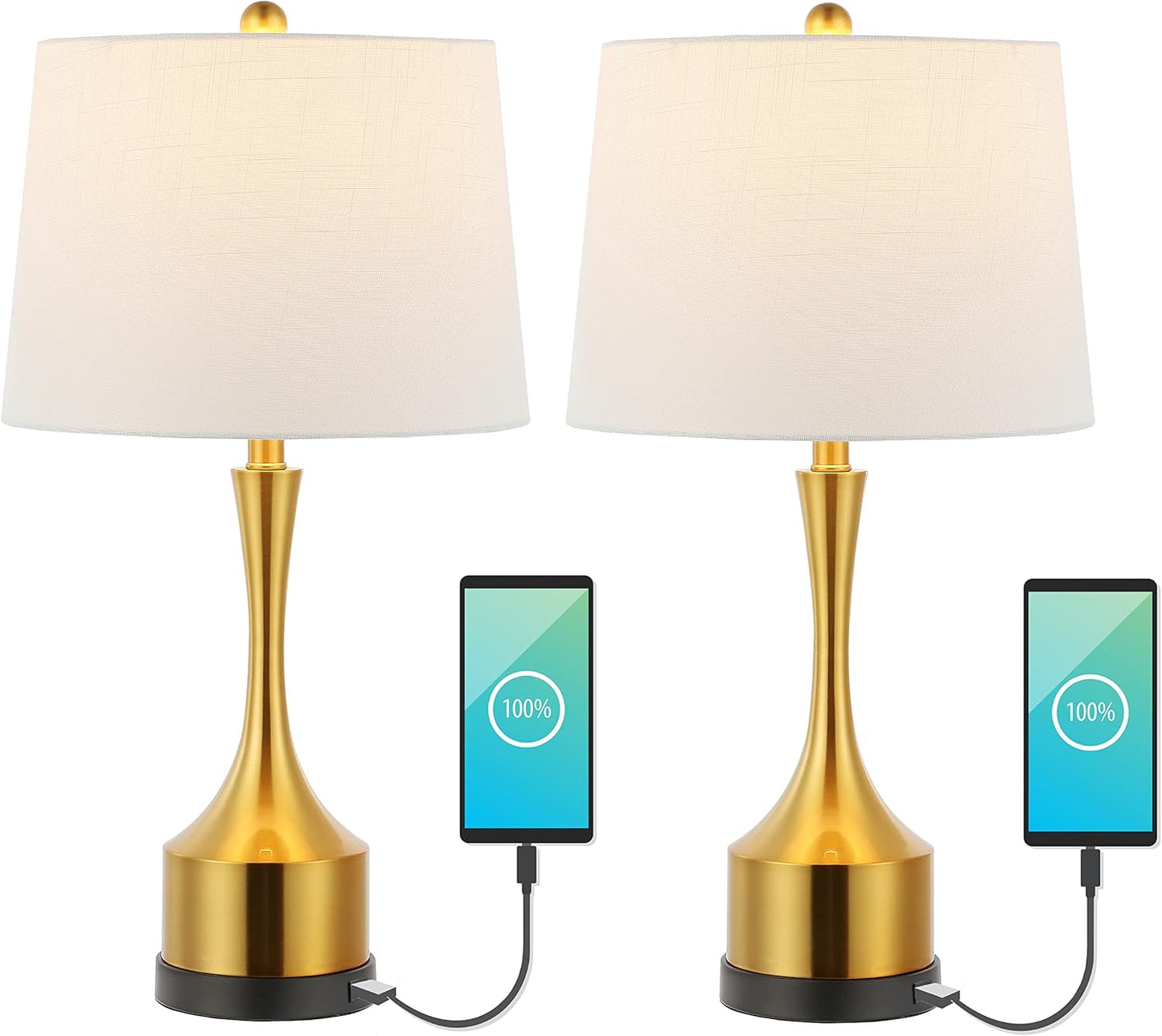 JONATHAN Y JYL4045C-SET2 Cooper 26" Farmhouse Iron LED Table Lamp with USB Charging Port Classic Bedside Desk Nightstand Lamp for Bedroom Living Room Office, Oil Rubbed Bronze (Set of 2)